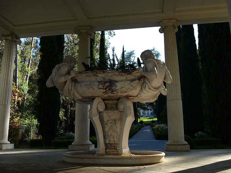 Satyr sculptures in the Love Temple, Montalvo Arts Center