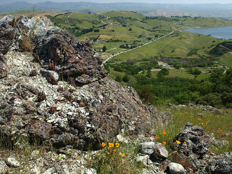 View of Calero Reservoir from Rancho San Vicente peak