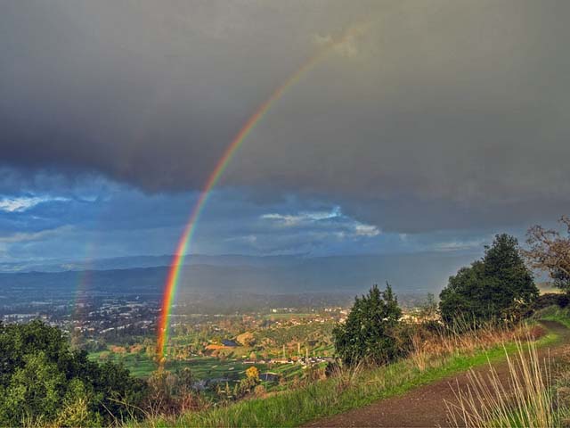 Rainbow over Santa Teresa Golf Course from the Ridge Trail