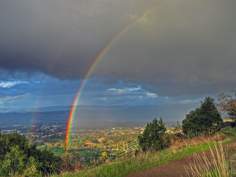 Rainbow over Santa Teresa Golf Course from the Ridge Trail, Santa Teresa Park